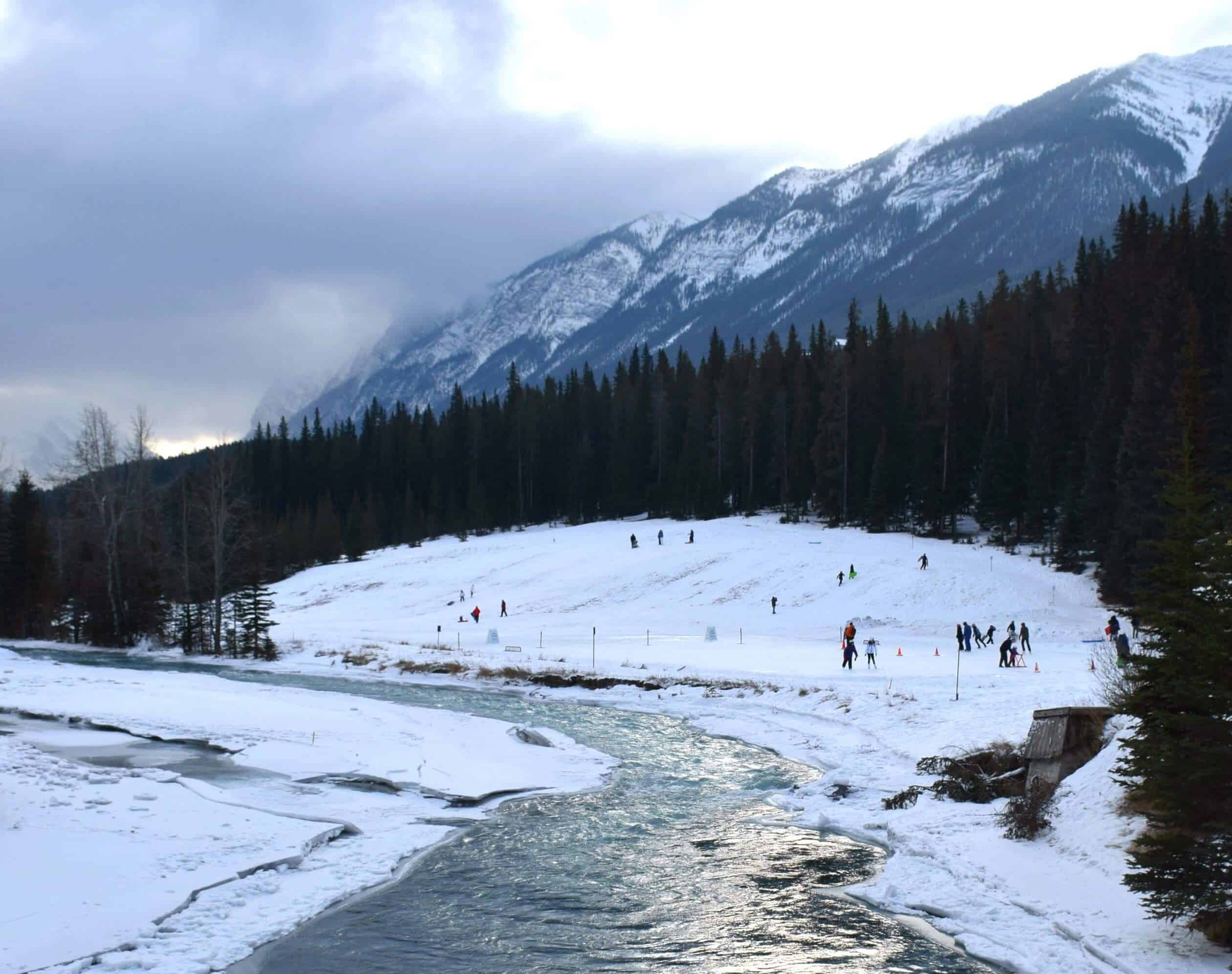 Tobogganing at the Banff Springs Hotel
