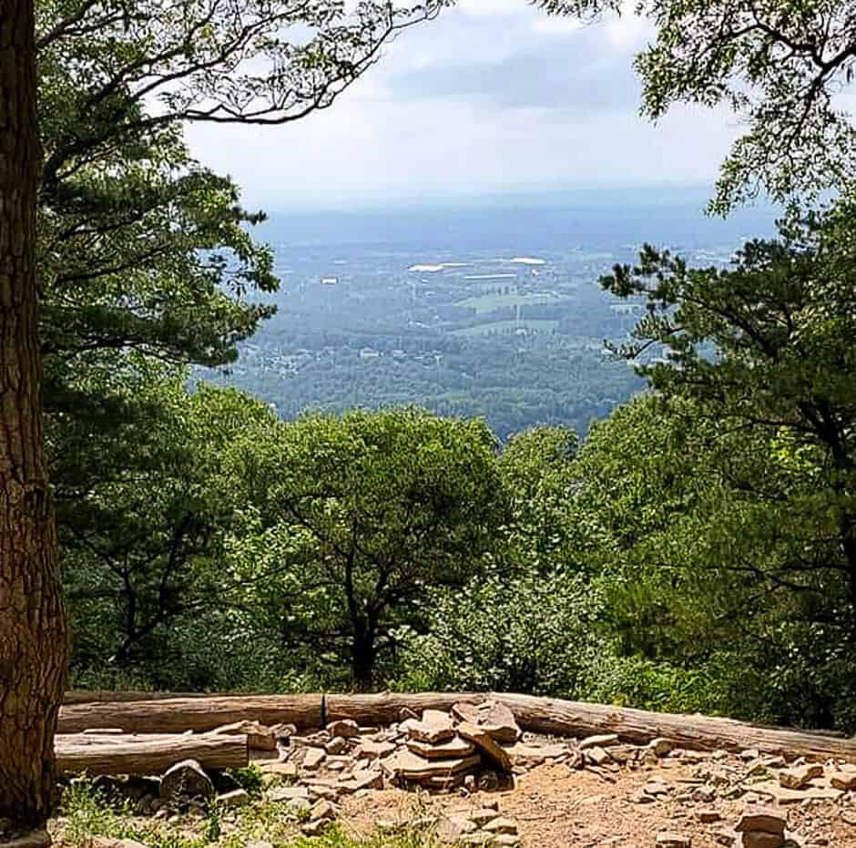 Mountain view over a green valley