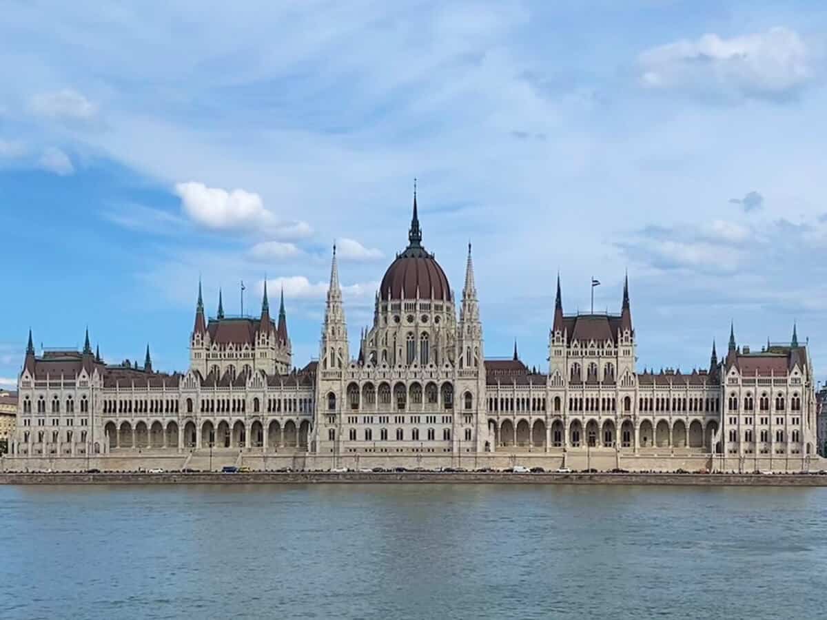 The majestic Hungarian Parliament buildings on the Danube River in Budapest
